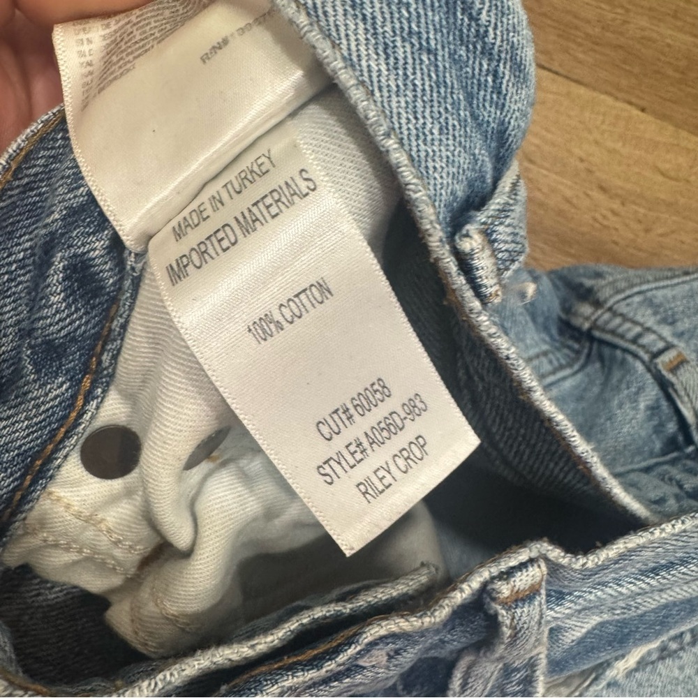 Agolde Riley High Rise Straight Crop Distressed Vintage Wash Escalate Size 26 - Picture 5 of 8